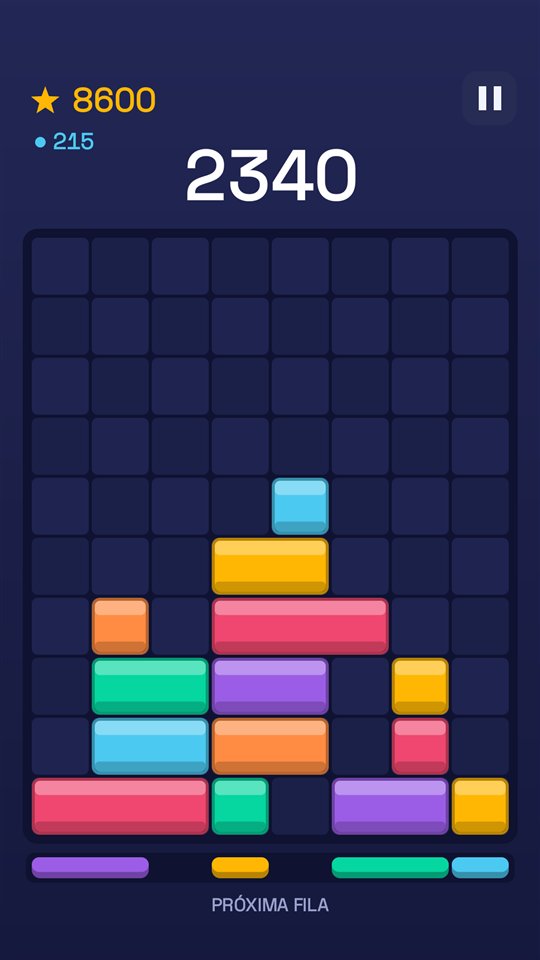 Partida con bloques de colores listos para deslizar